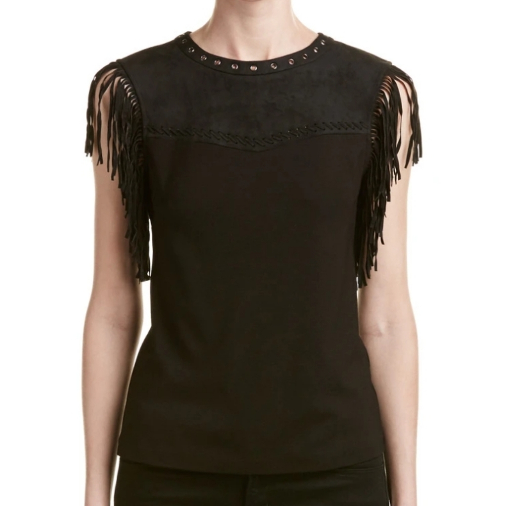 Love Token black fringe top!